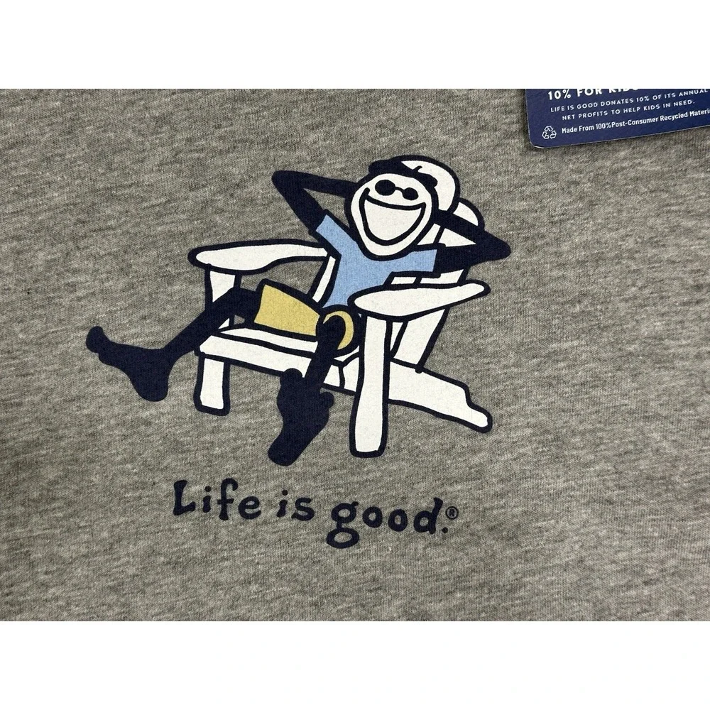 Life Is Good Men's Crusher Tee Adirondack Jake Size L Summer T--shirt NWT Gray - Picture 8 of 9
